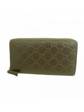 Gucci Wallet Guccissima Leather Brown Silver